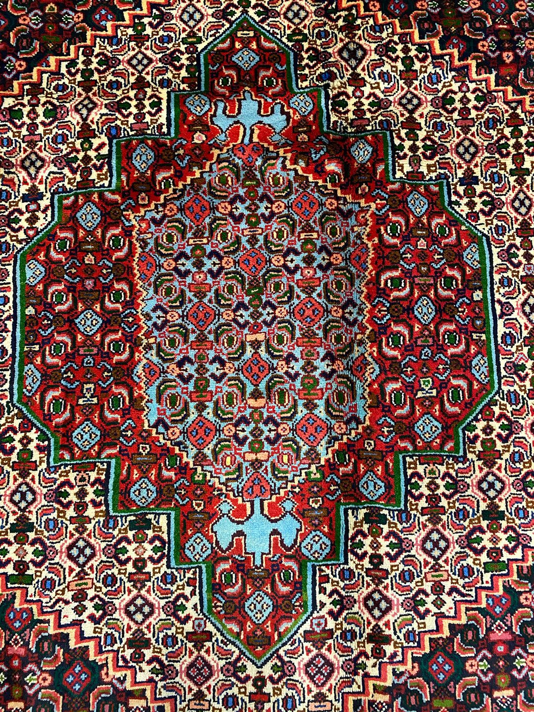 1.4x1.3M Kurdish Senneh Bijar Rug