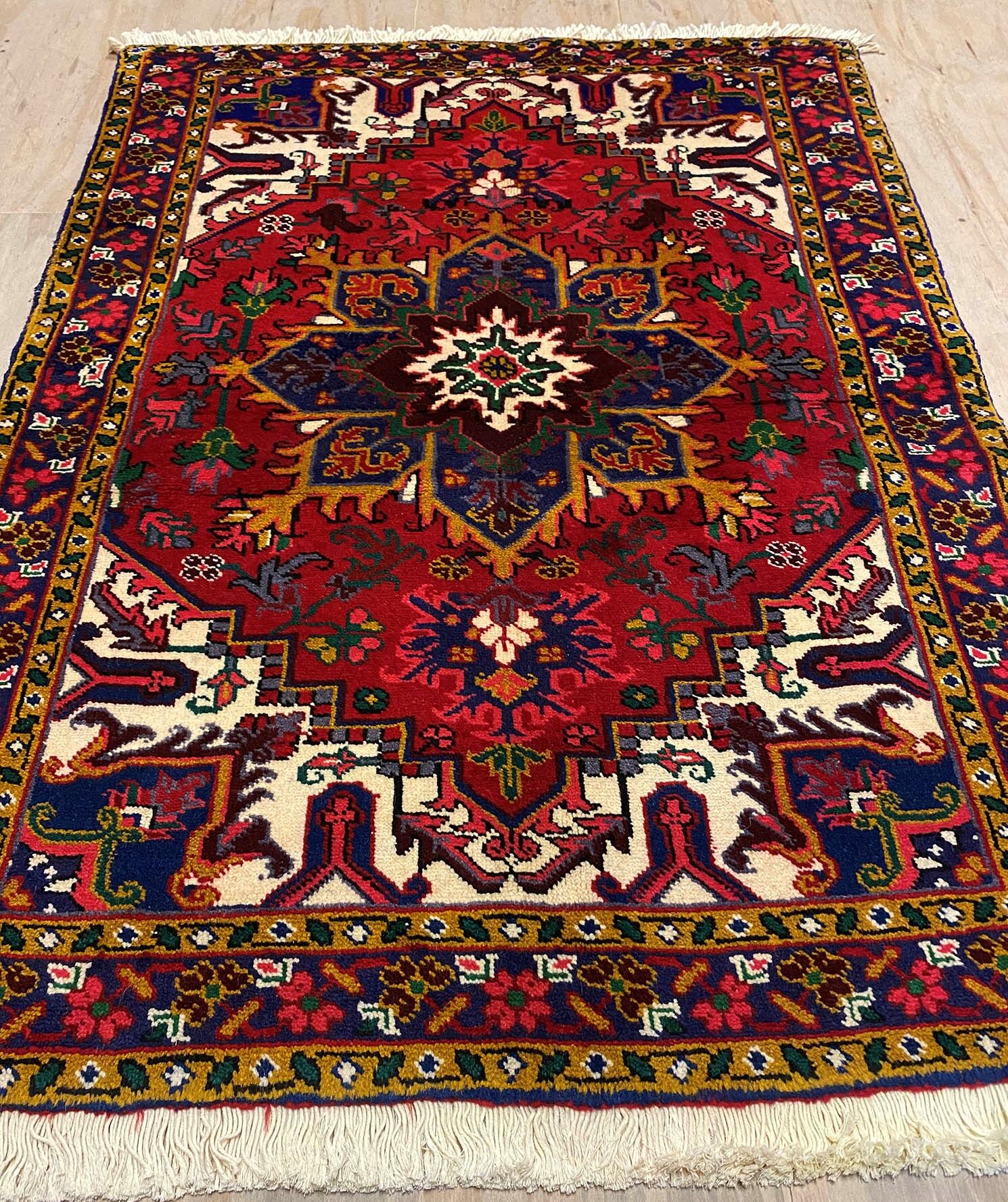 1.4x1M Rare Heriz Persian Rug - Image 6
