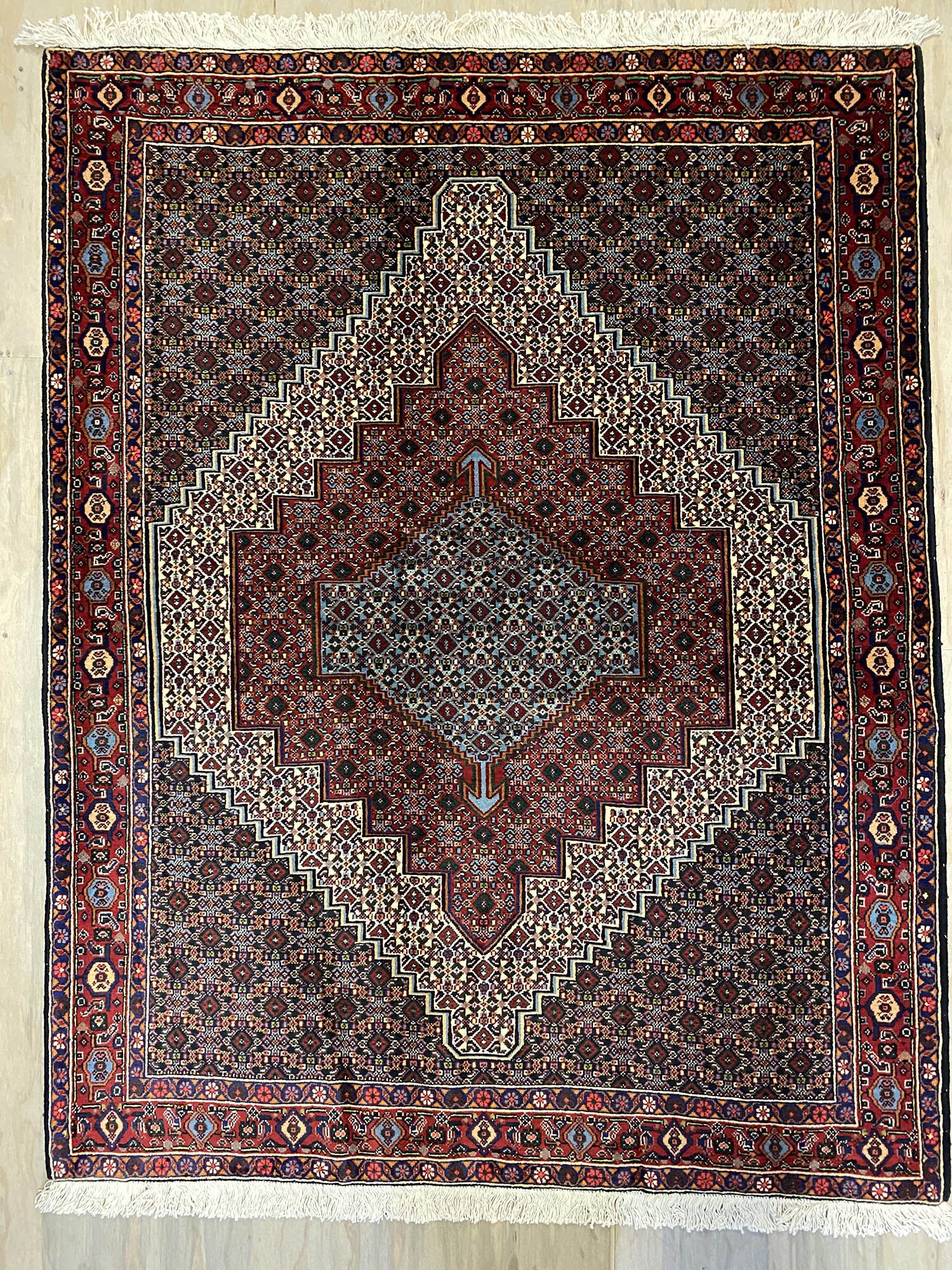 1.6x1.3M Kurdish Senneh Bijar Rug - Image 6