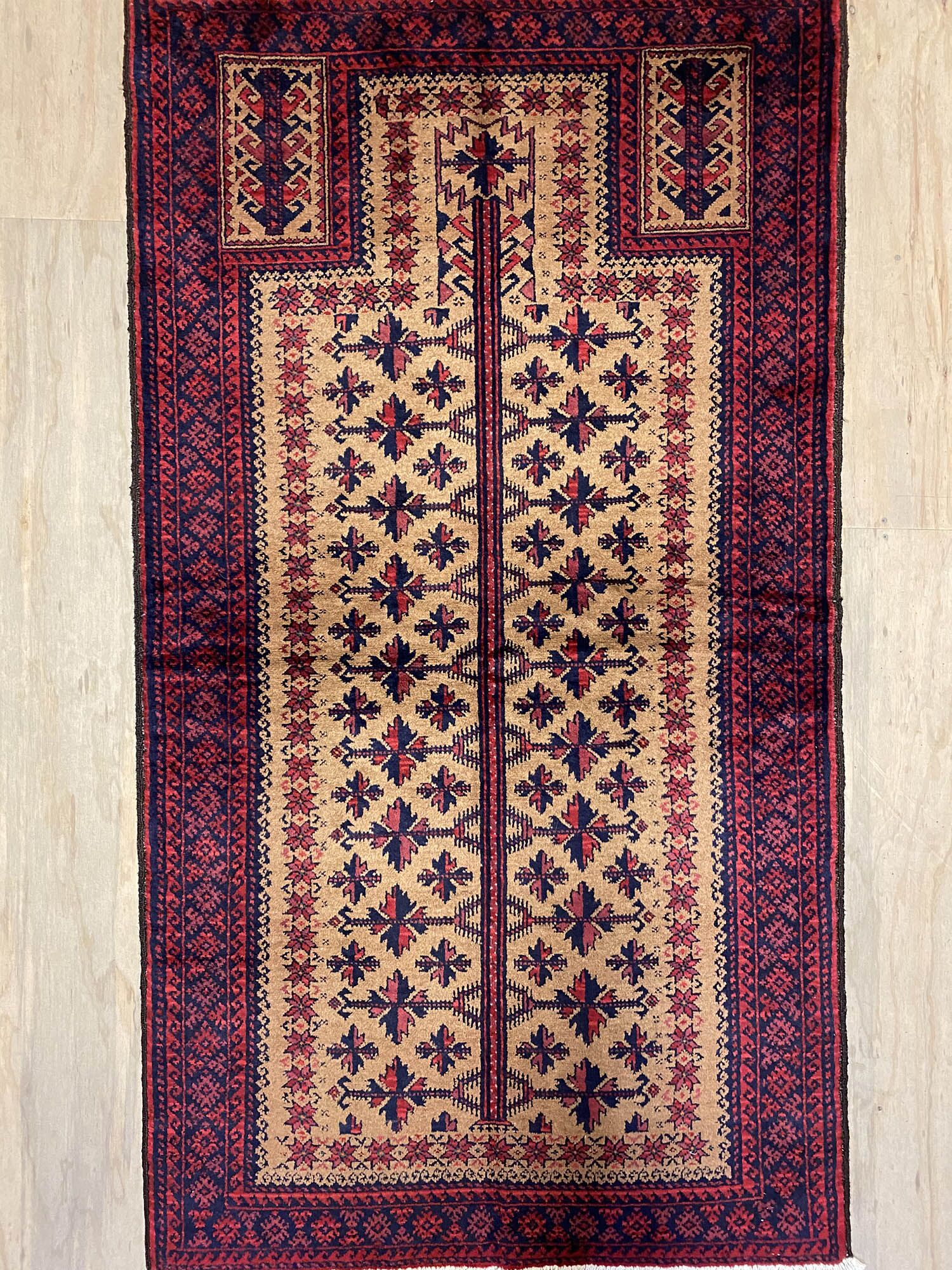 1.7x1M Antique Prayer Rug (Balouchi) 80years Old - Image 5