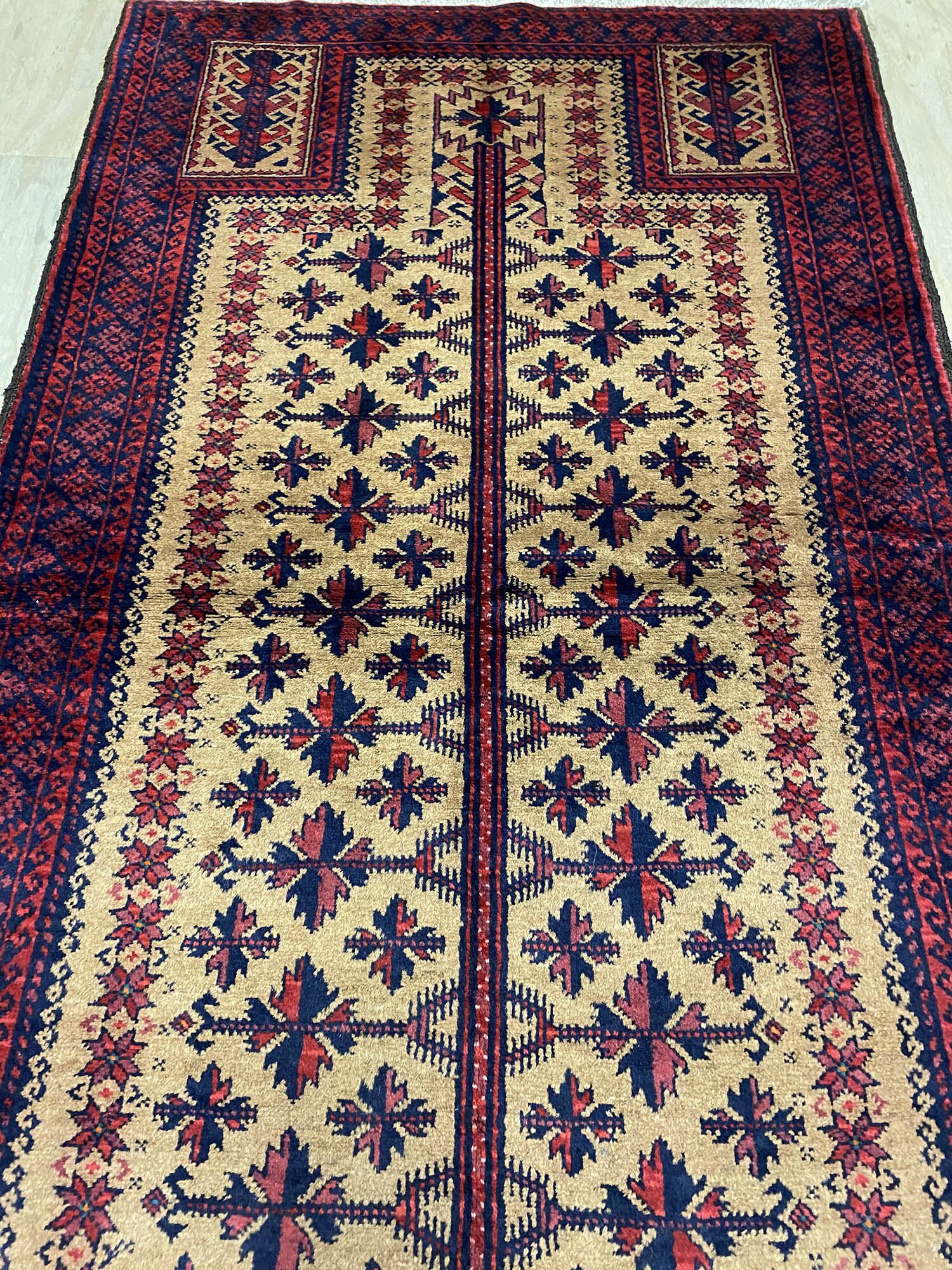 1.7x1M Antique Prayer Rug (Balouchi) 80years Old - Image 2
