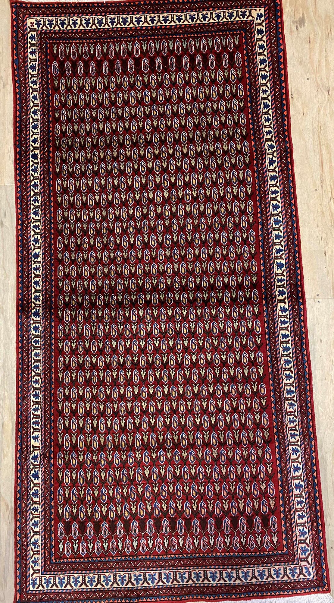 2x1M Fine Persian Abadeh Rug Boteh Paisley (shiraz) - Image 3