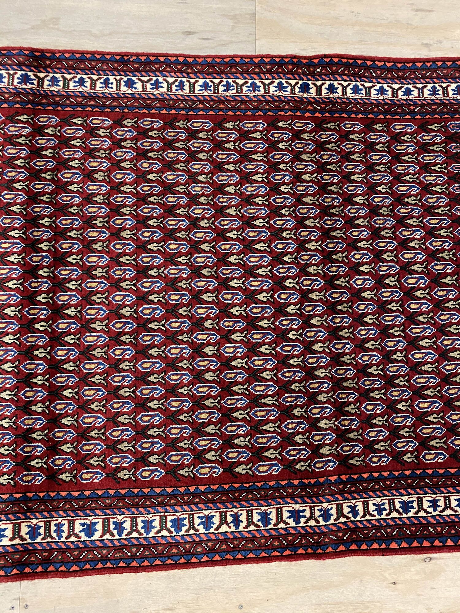 2x1M Fine Persian Abadeh Rug Boteh Paisley (shiraz) - Image 5