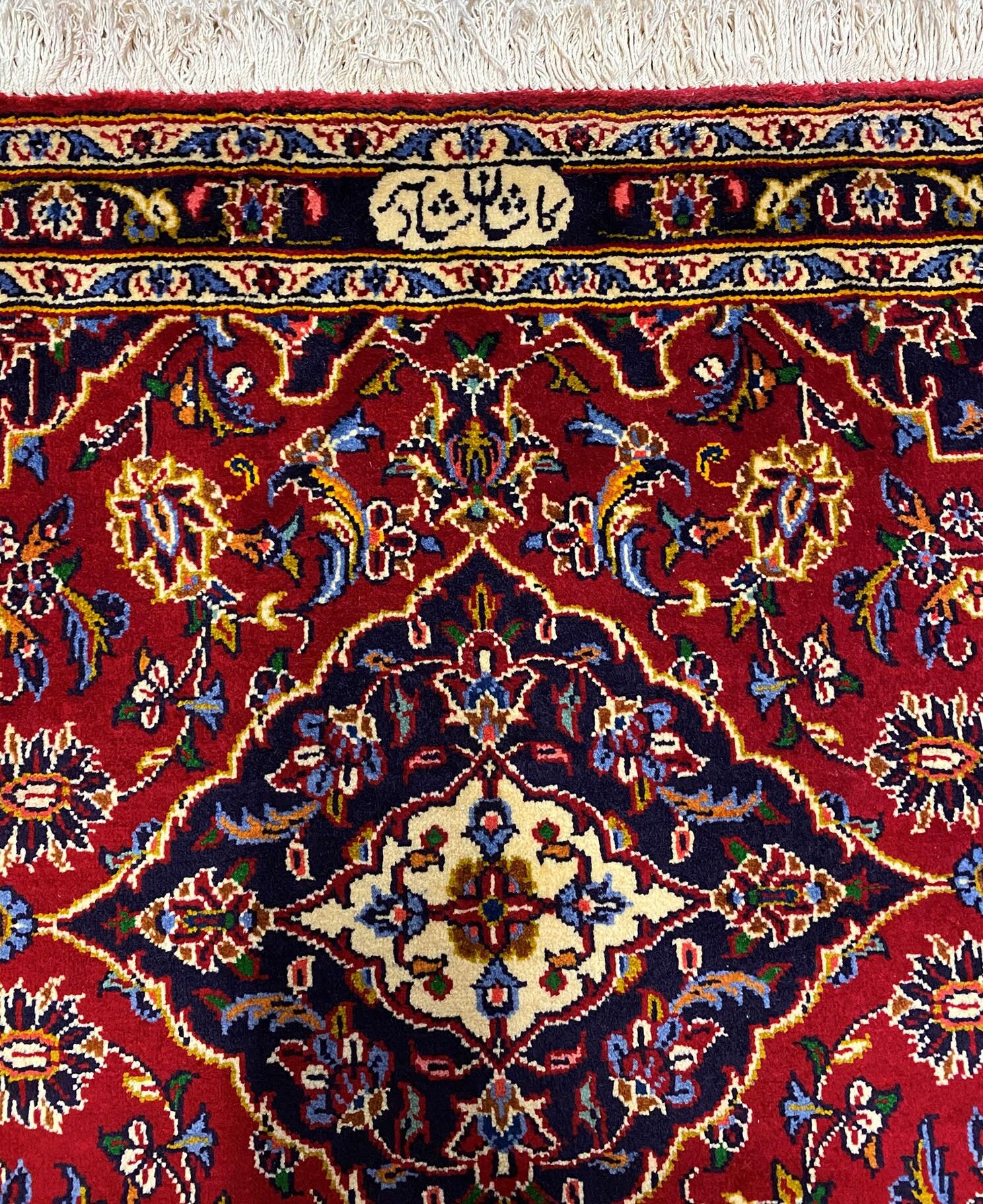 1x0.7M Royal Signed Kashan Persian Rug - Image 6