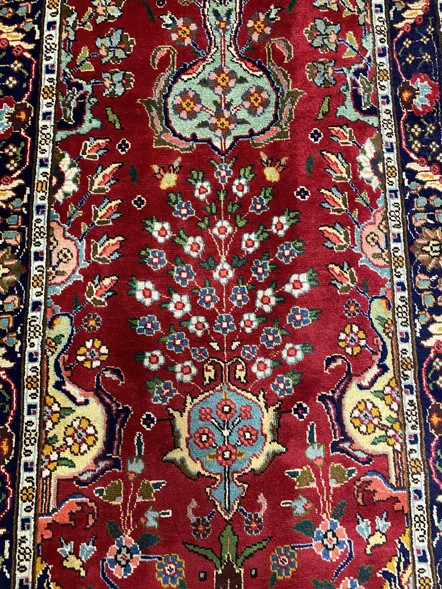 4.8M Vase Design Tabriz Persian Runner - Image 2