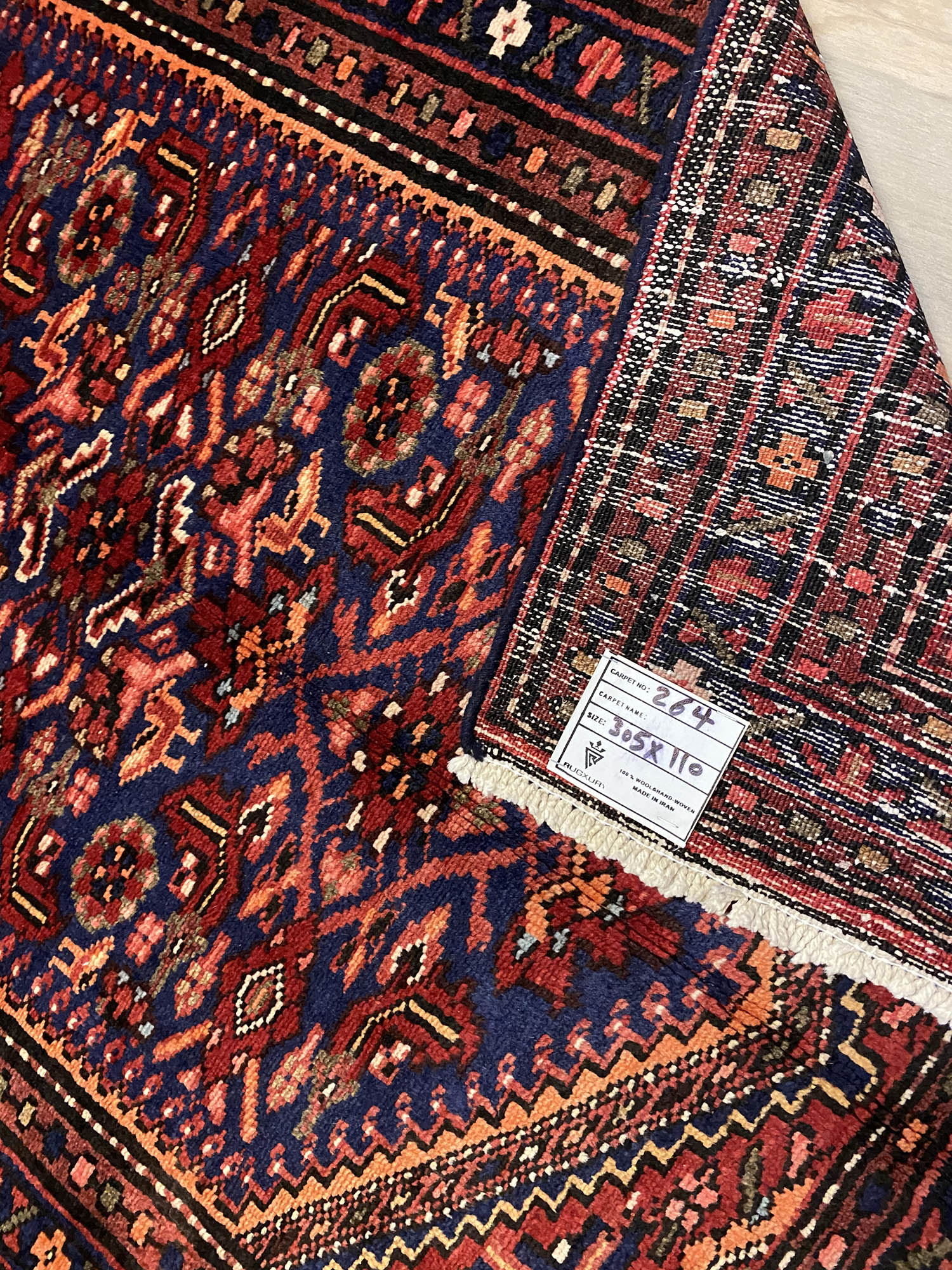 3M Antique Hamedan Persian Runner - Image 6