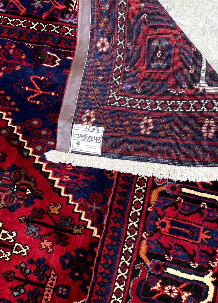 3.5x2.5M Geometric Design Joshaghan Persian Rug - Image 7