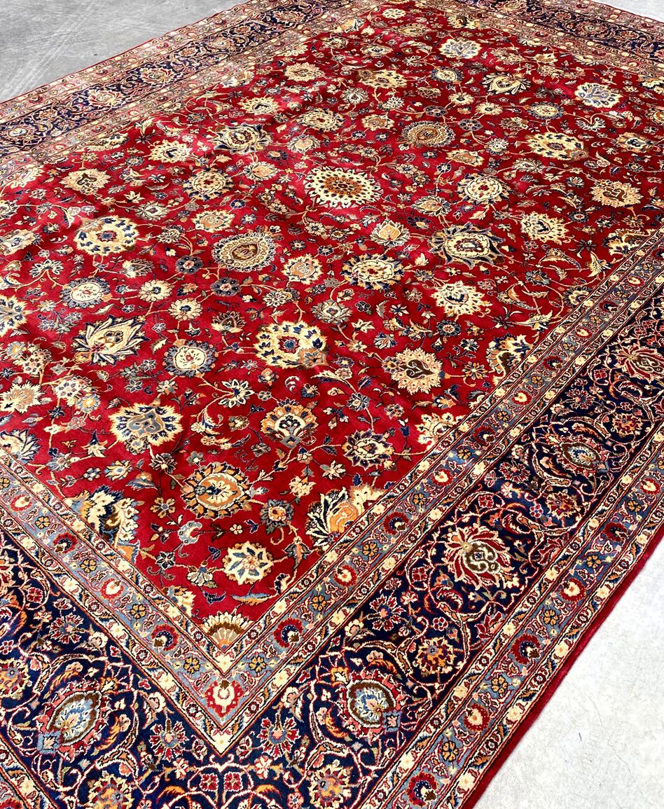 4.2x3M Antique Afshan Kashan Rug - Image 4