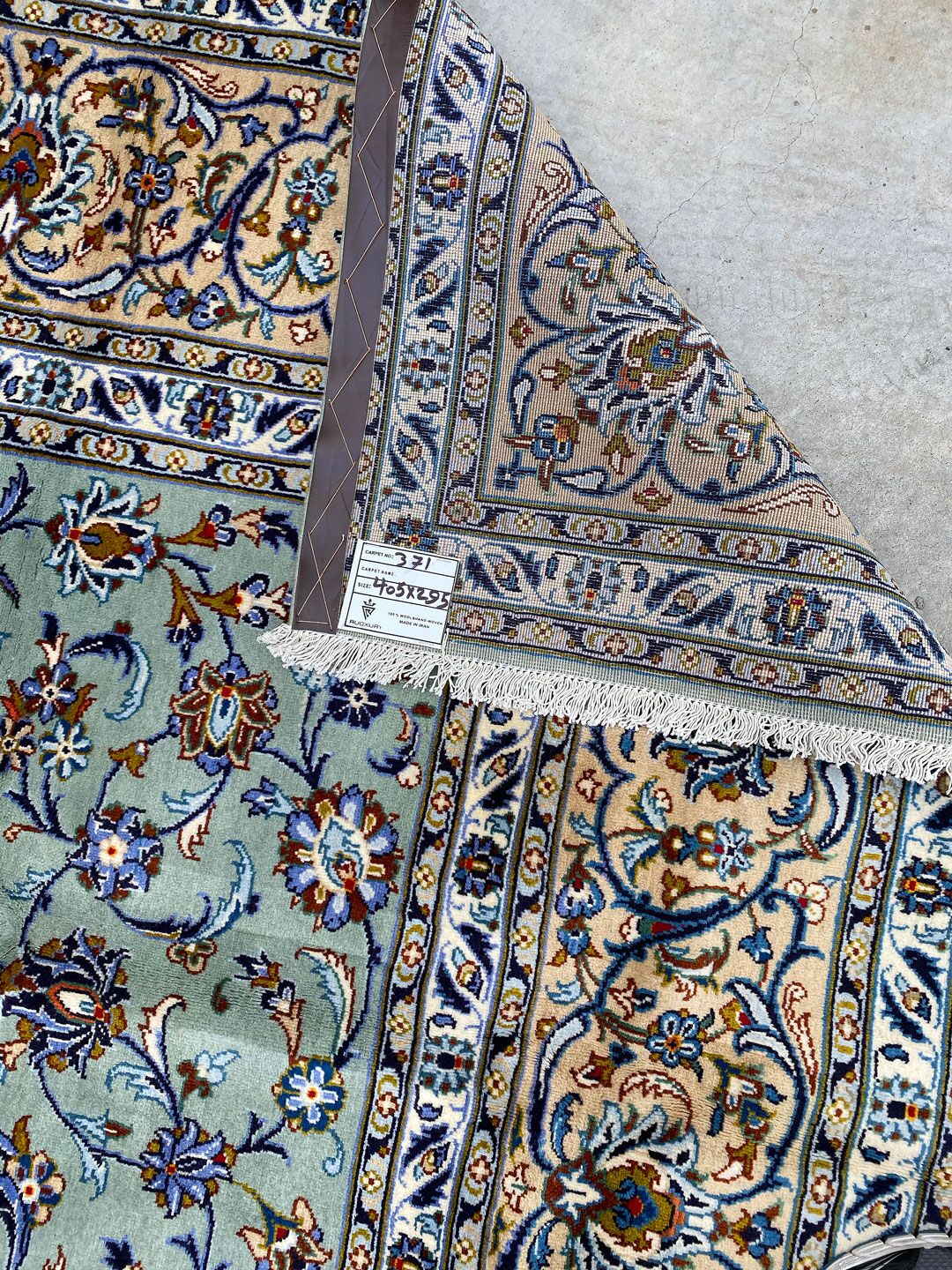 4x3M Pistachio Tone Persian Kashan Rug - Image 8