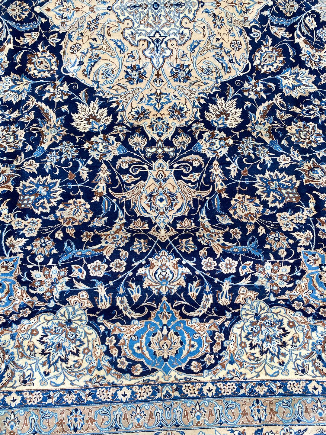 Masterpiece 4x3M Fine Silkinlaid Rug Nain (6La) - Image 5