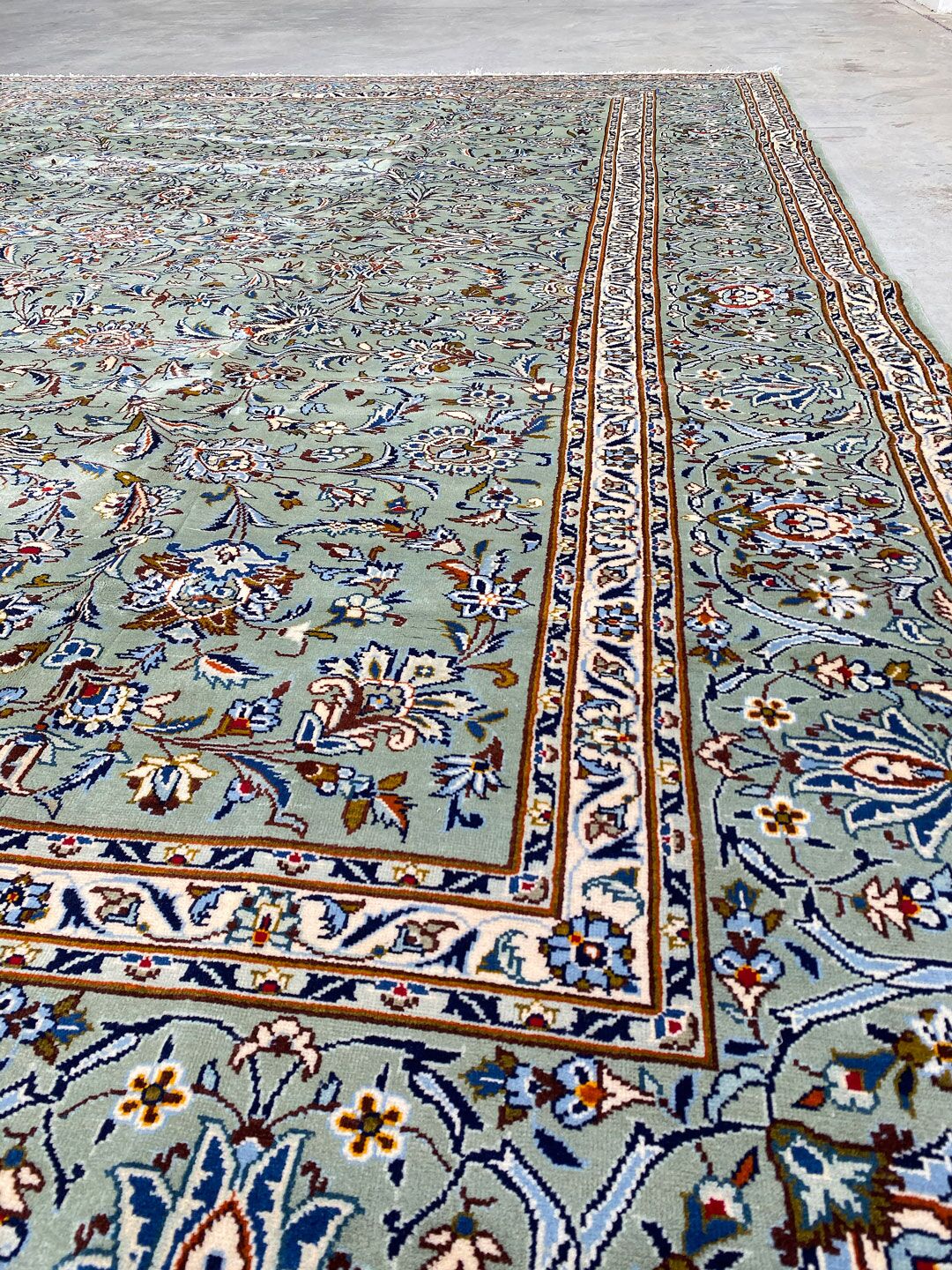 4x3M Pistachio Tone Persian Kashan - Image 5