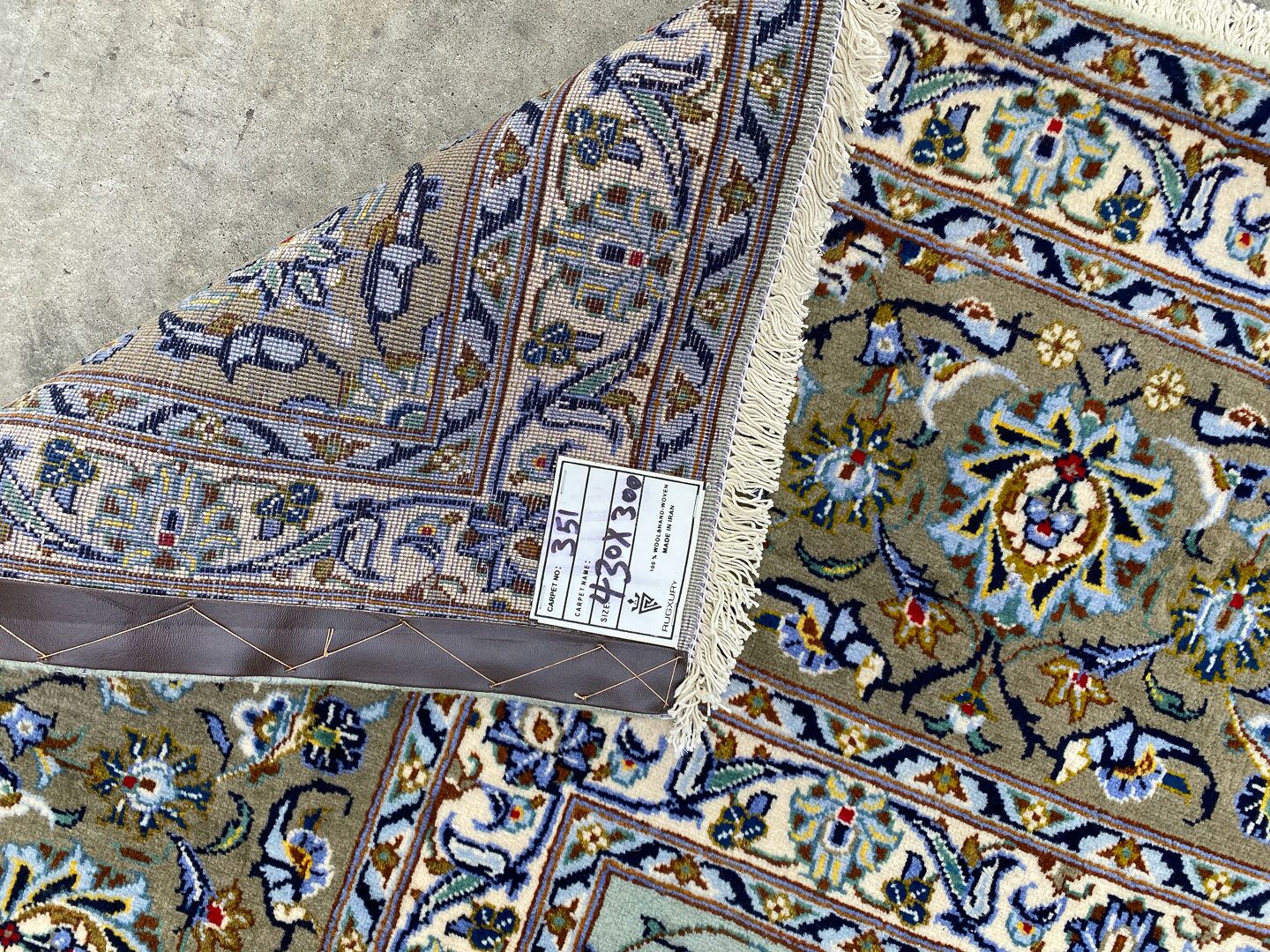 4.3x3M Signed Pistachio Tone Persian Kashan Rug - Image 10