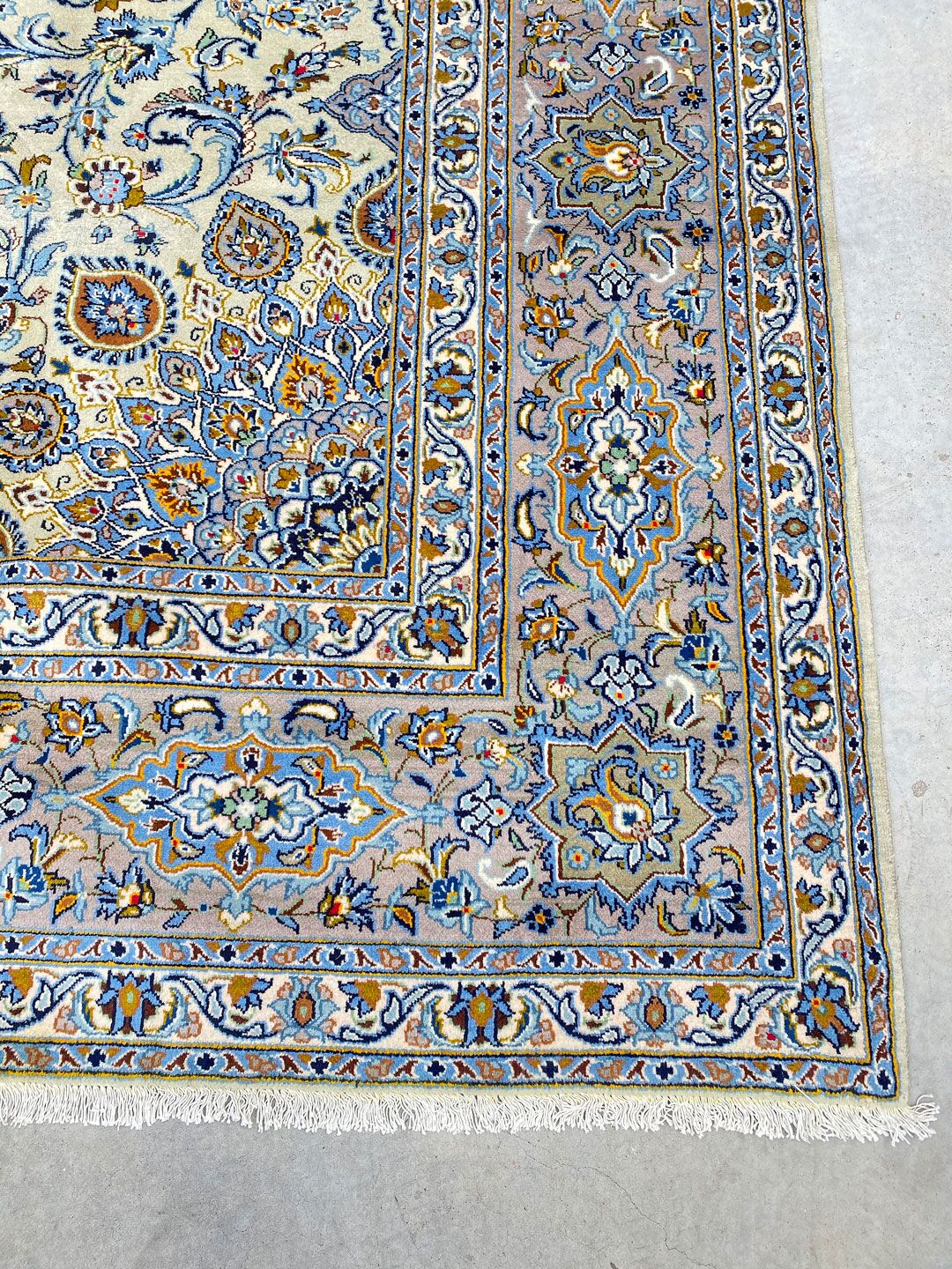 4.1x3M Signed Pistachio Tone Persian Kashan - Image 8
