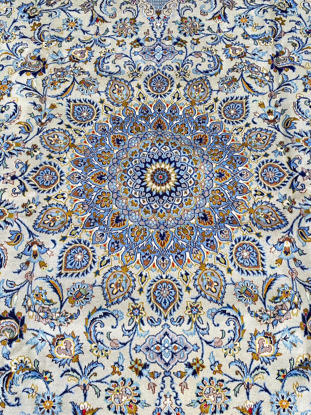 4.1x3M Signed Pistachio Tone Persian Kashan - Image 4