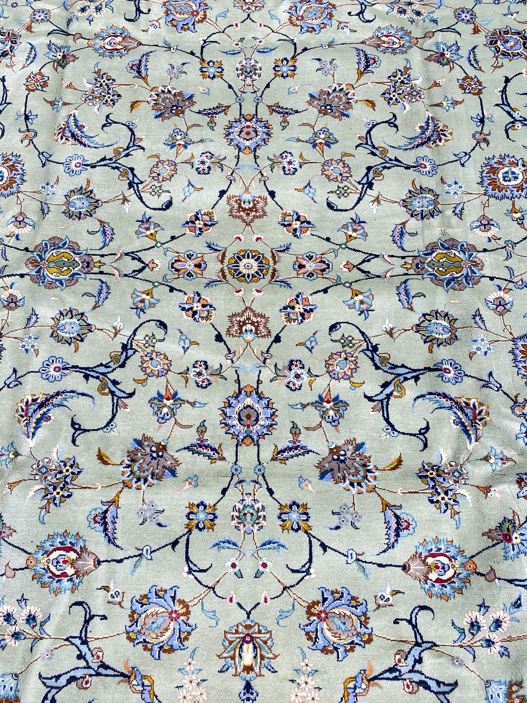 4.1x3.1M Signed Pistachio Tone Persian Kashan - Image 6