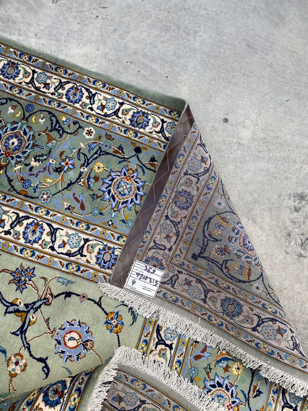 4.1x3.1M Signed Pistachio Tone Persian Kashan - Image 11