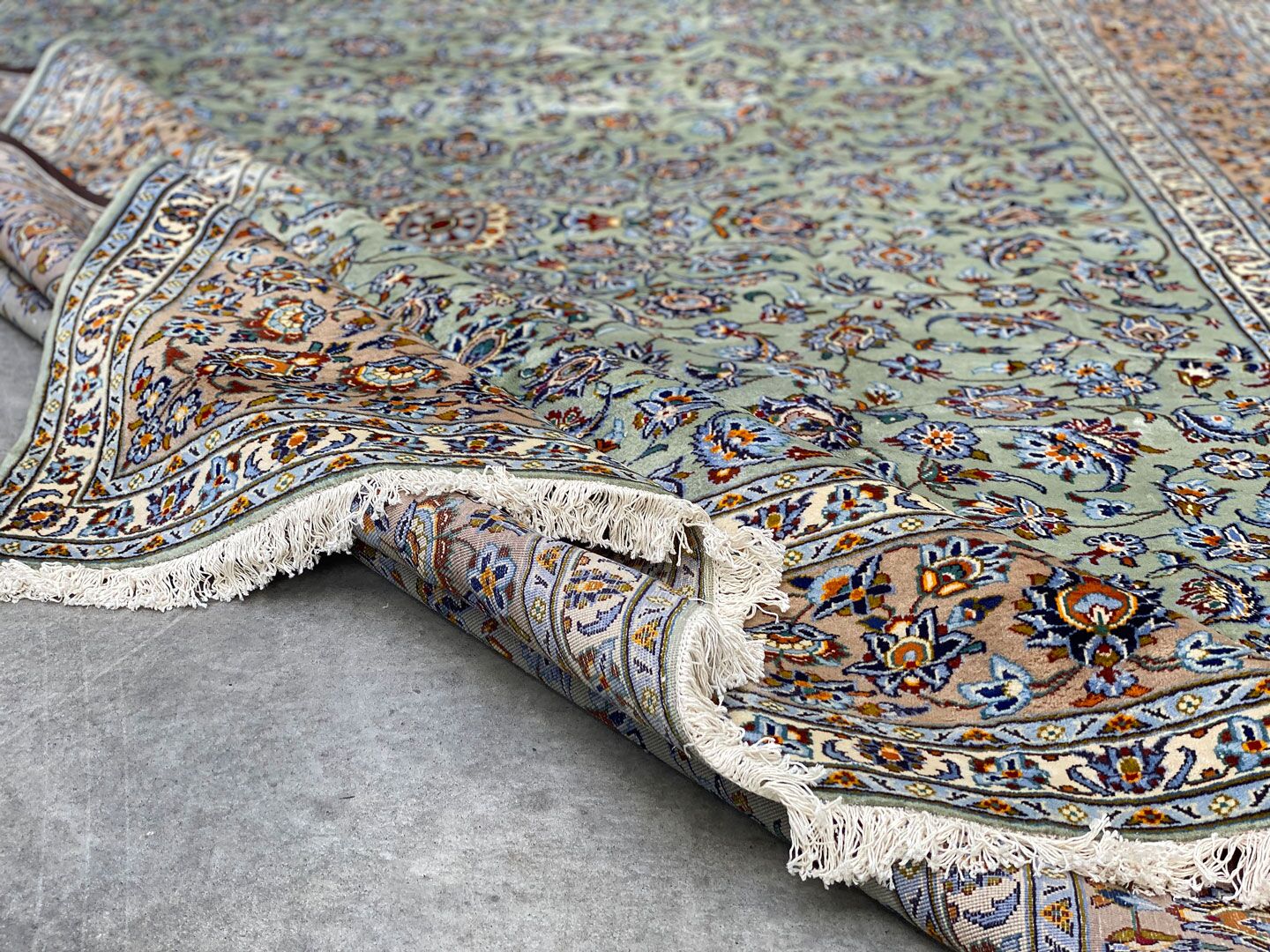 4x3M Pistachio Tone Persian Kashan - Image 7