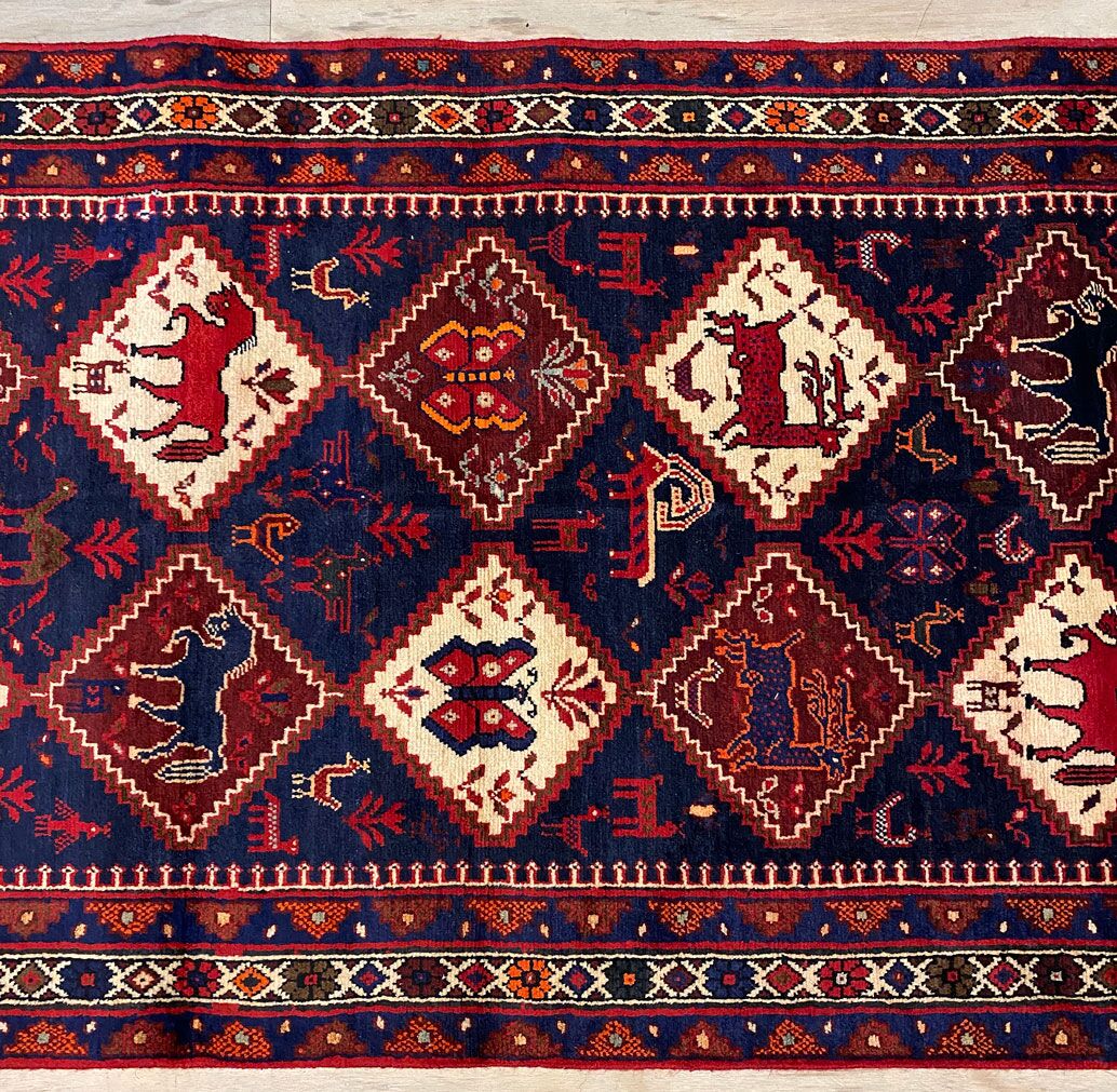 2.2x0.9M Pictorial Hamedan Persian Runner