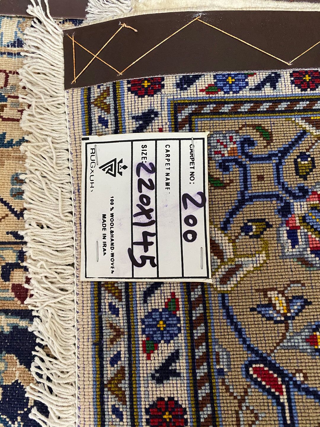 2.2x1.5M Signed Beige Persian Kashan Rug - Image 8