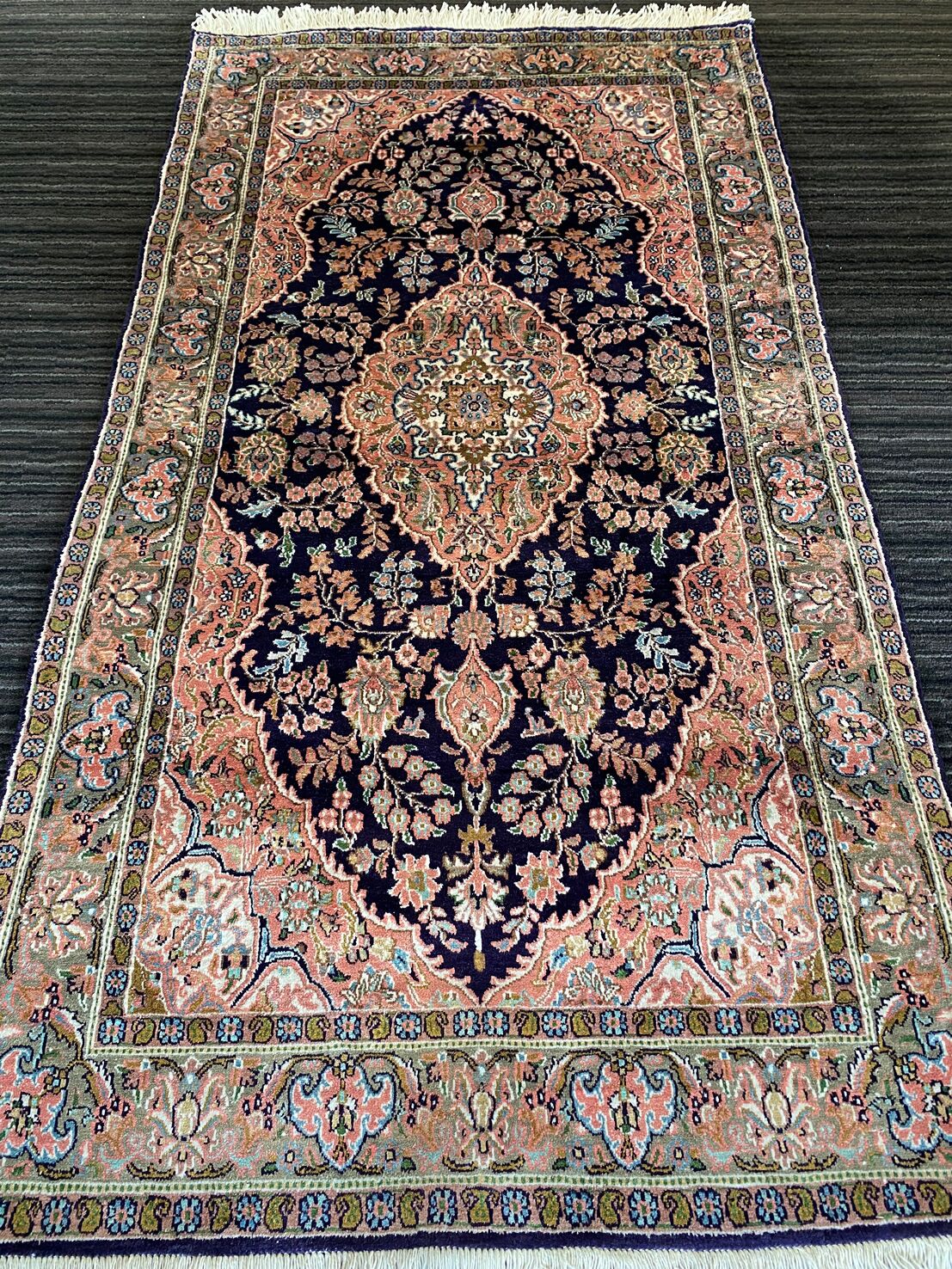 1.7x1M Pure Silk Qom Persian Rug - Image 4