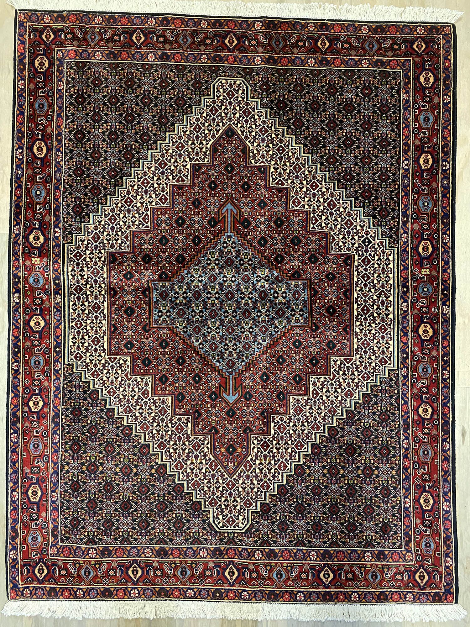1.6x1.2M Kurdish Senneh Bijar Rug
