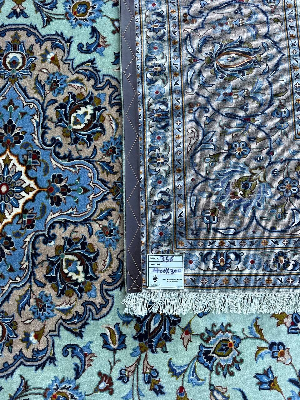 4x3M Signed Pistachio Tone Persian Kashan Rug - Image 12