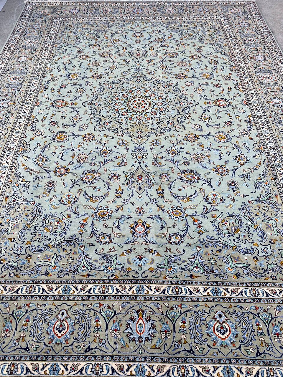 4x3M Pistachio Tone Persian Kashan Rug - Image 2
