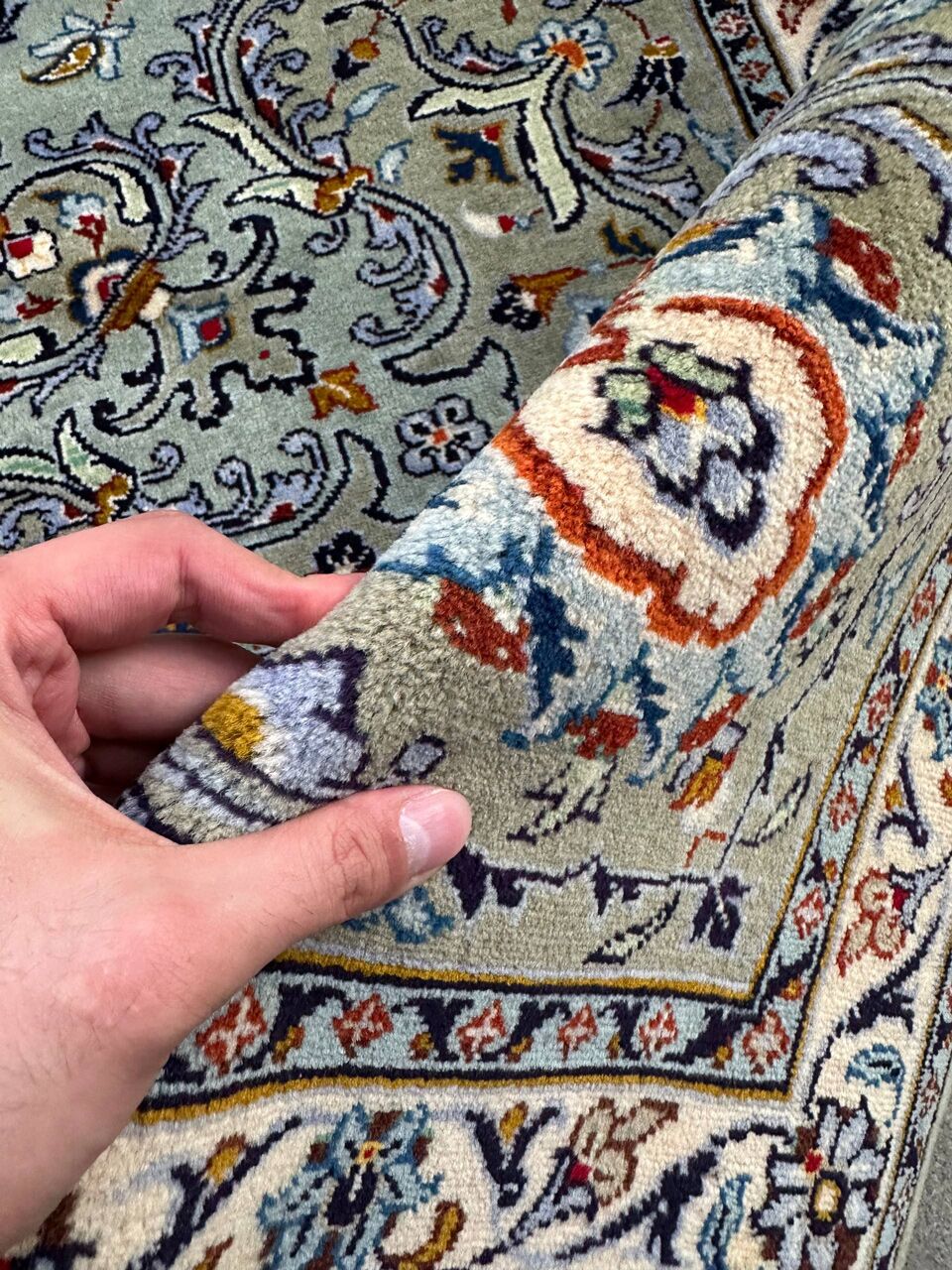 4x3M Fine Pistachio Tone Persian Kashan - Image 12