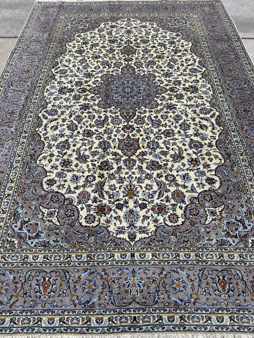3.6x2.4M Beige Persian Kashan Rug (Kolk) - Image 9