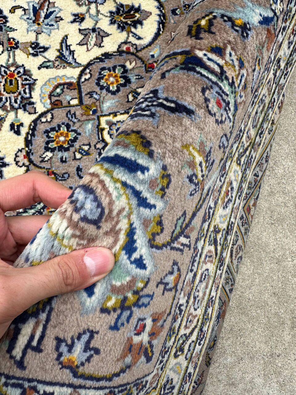 3.6x2.4M Beige Persian Kashan Rug (Kolk) - Image 10