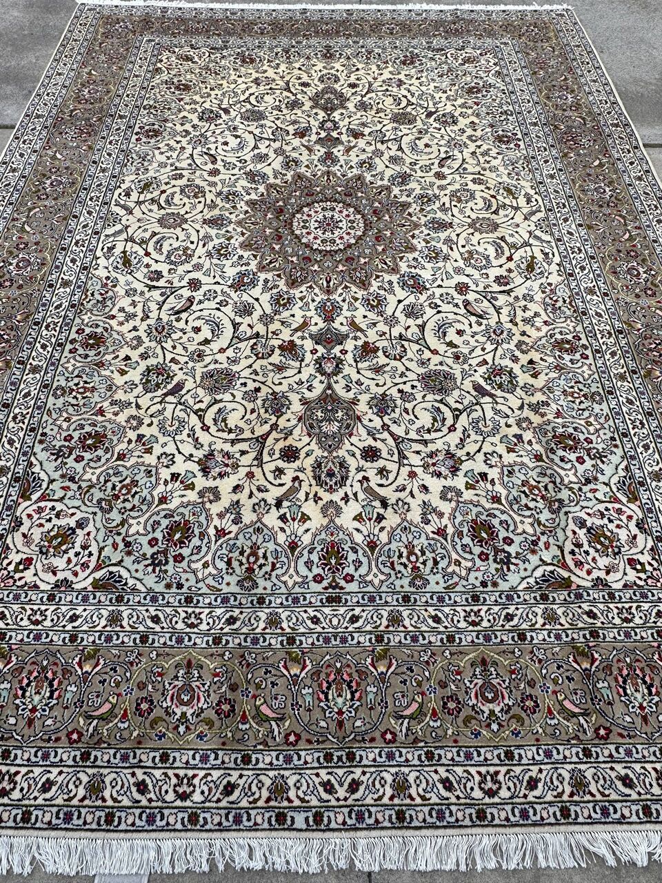 3.5x2.5M Beige Persian Kashan Rug - Image 10