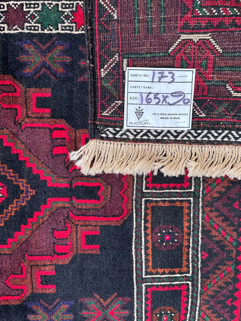 1.6x0.9M Persian Balouchi Nomadic Rug - Image 7