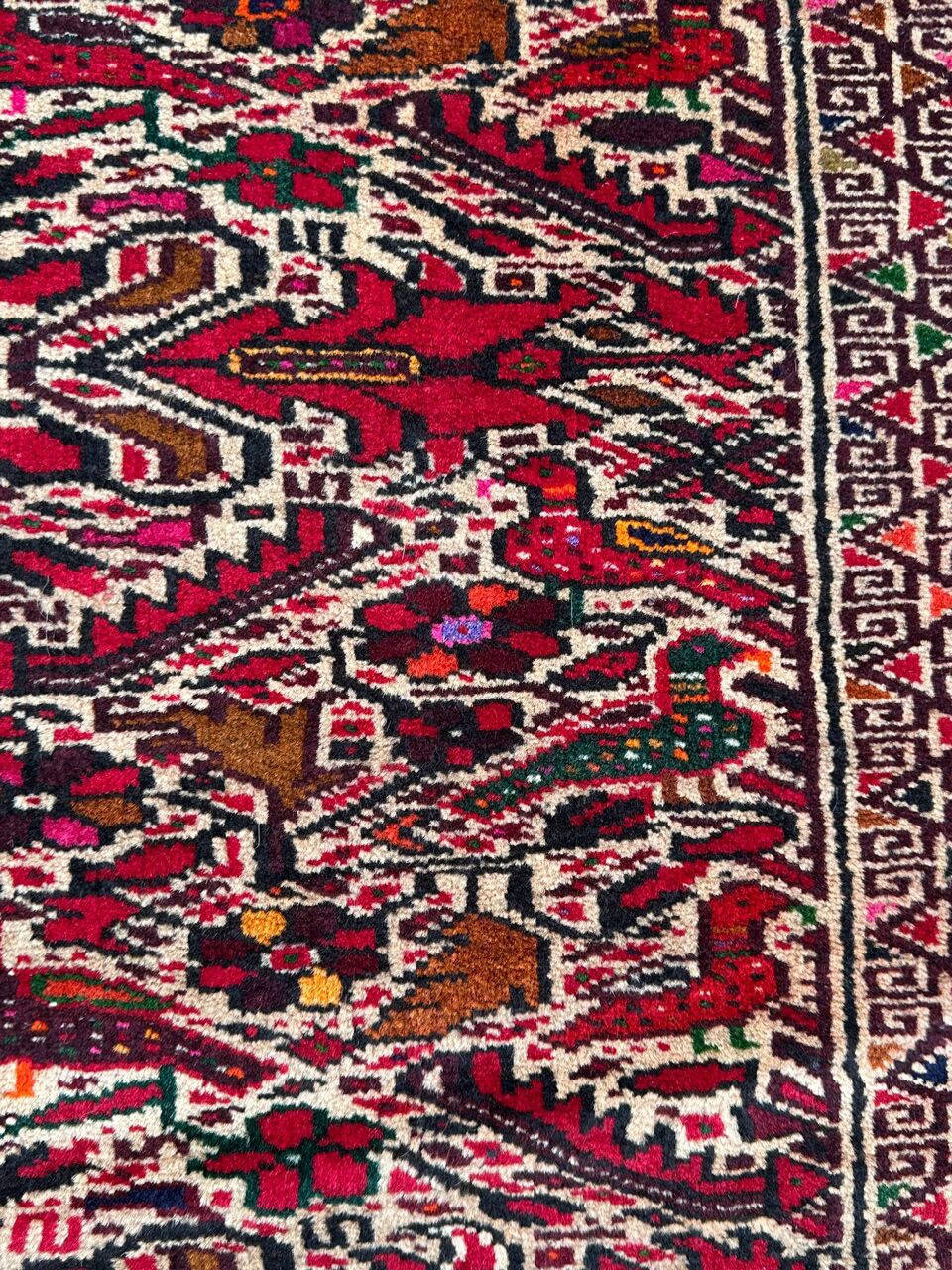 1.4x1.2M Antique Persian Balouchi Rug - Image 6