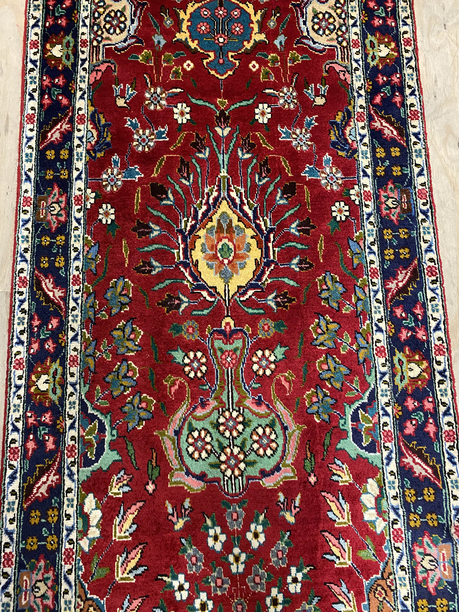 3.8M Vase Design Tabriz Persian Runner
