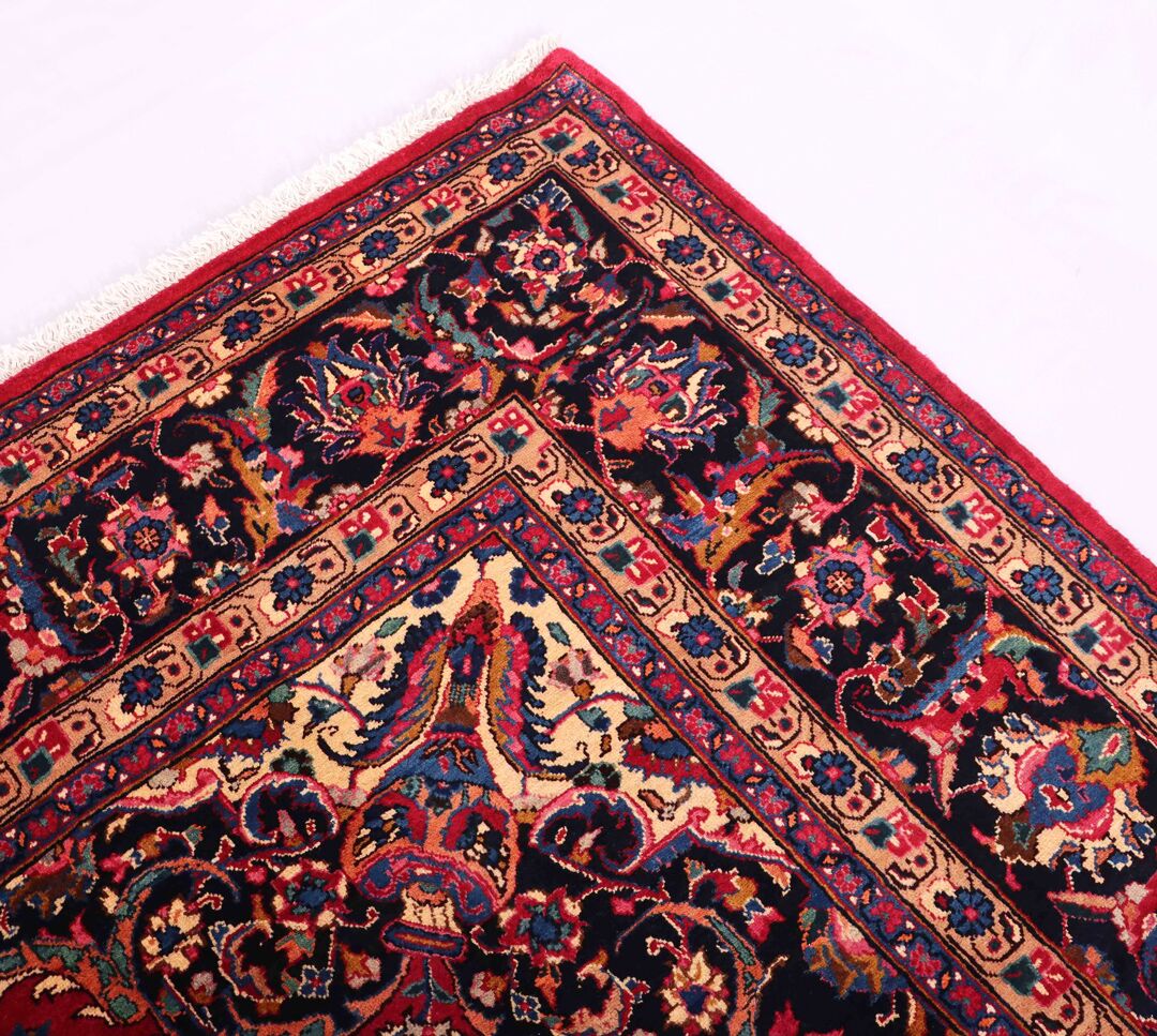 3.4x2.6 Antique & Signed Mashad Persian Rug - Image 6