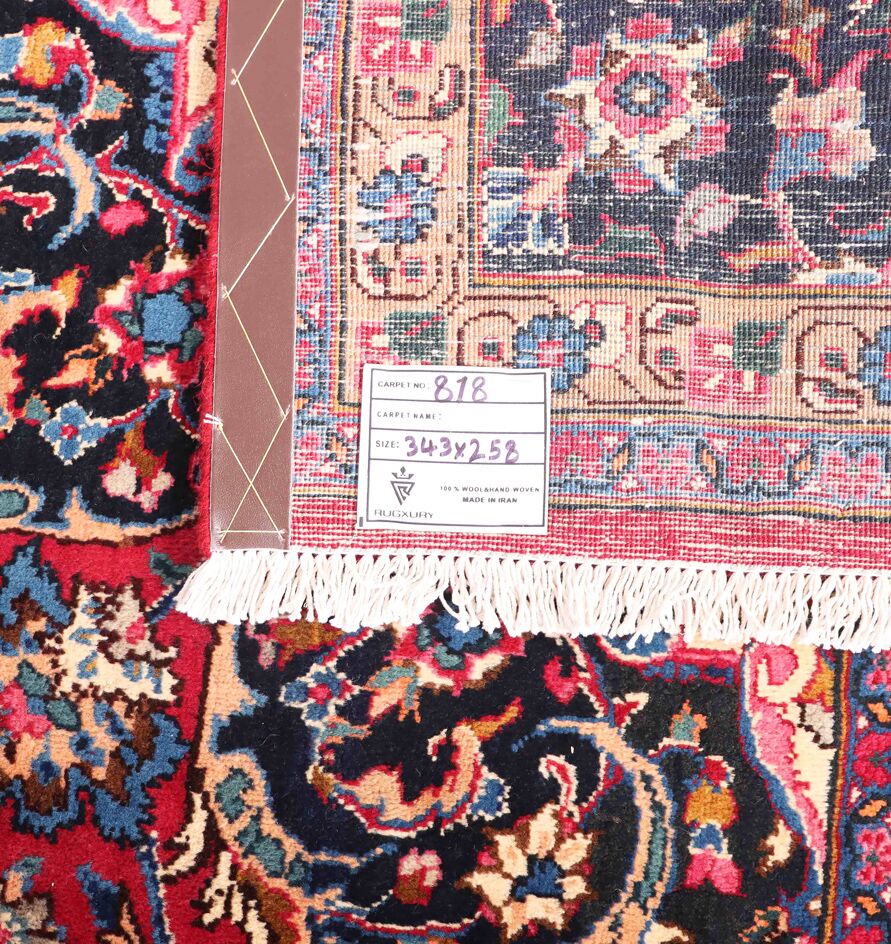 3.4x2.6 Antique & Signed Mashad Persian Rug - Image 8