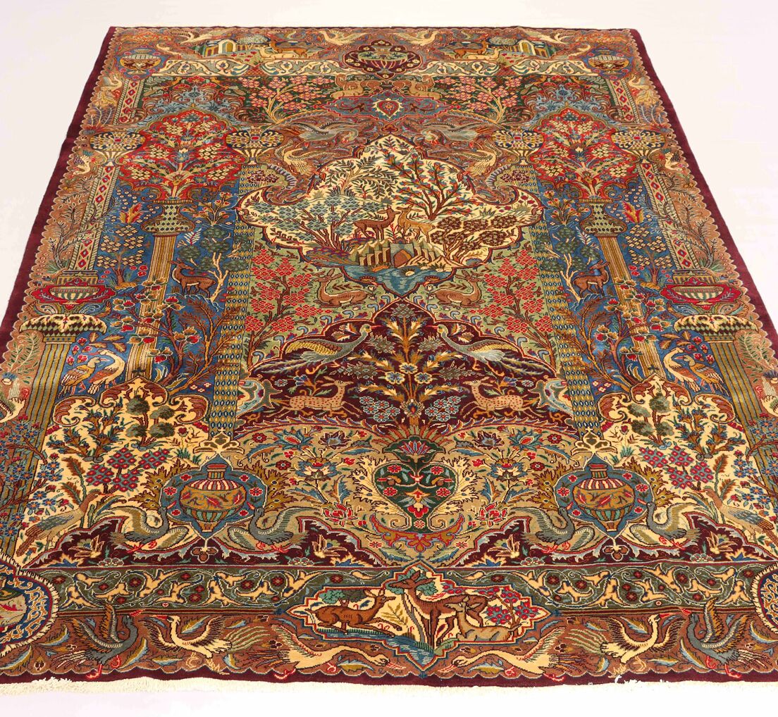 3x2M Pictorial Garden Of Eden Kashmar Rug - Image 2