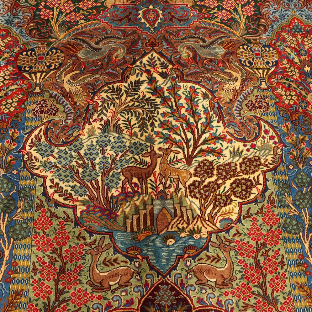 3x2M Pictorial Garden Of Eden Kashmar Rug - Image 3