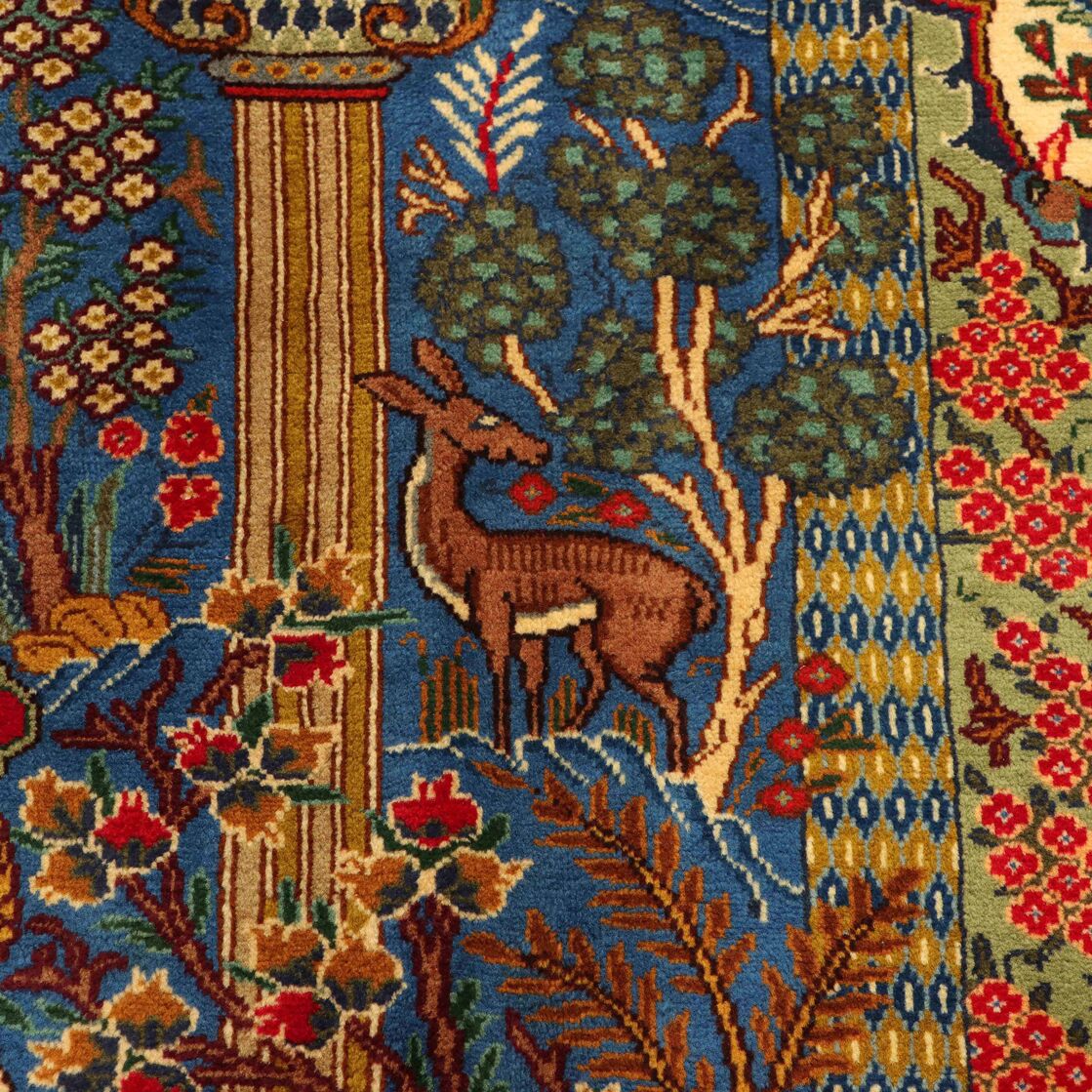 3x2M Pictorial Garden Of Eden Kashmar Rug - Image 4