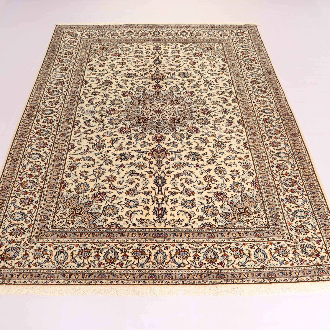 3x2M Beige Persian Kashan Rug - Image 2