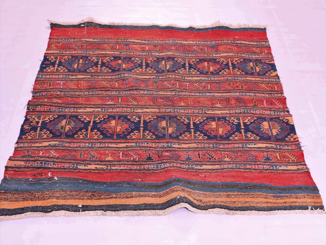 Antique 1.2x1M Persian Sumak Kilim Rug - Image 7