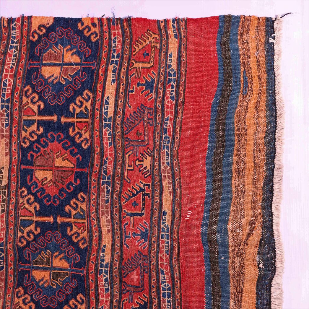 Antique 1.2x1M Persian Sumak Kilim Rug - Image 5