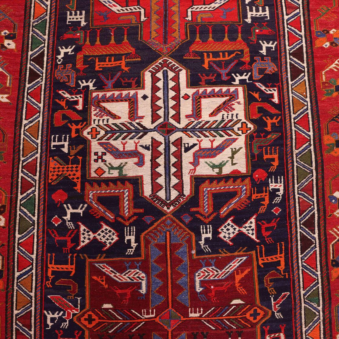 2.1x1.1M Persian Sumak Kilim Runner - Image 5