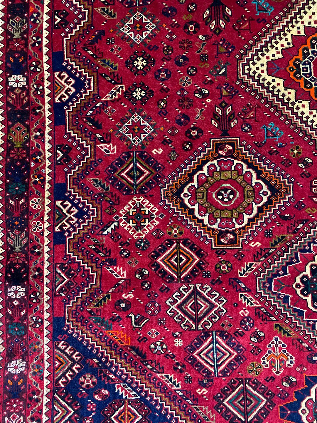 Unique 3.5x2.1M Qashghai Shiraz Rug - Image 11