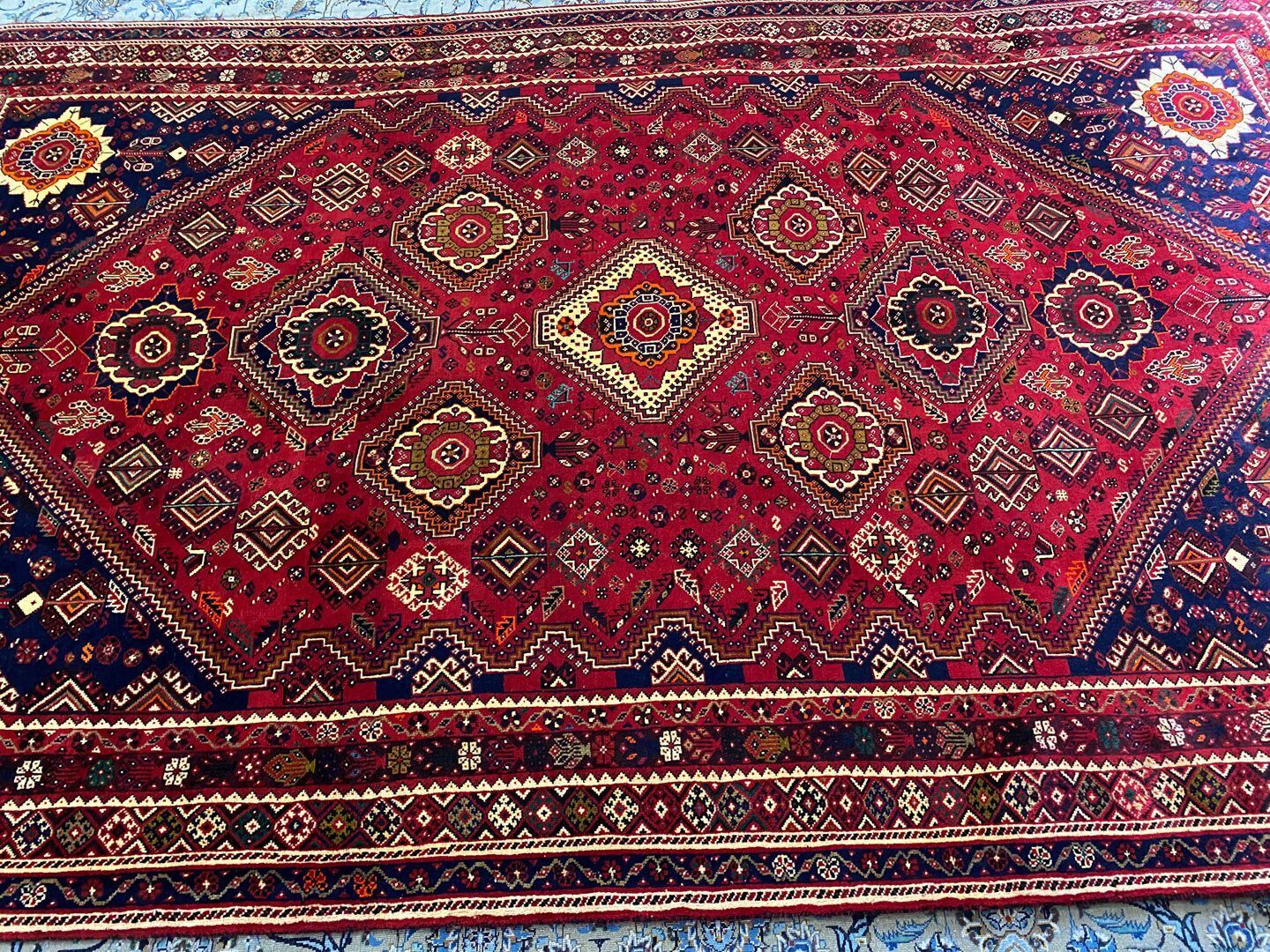 Unique 3.5x2.1M Qashghai Shiraz Rug - Image 4