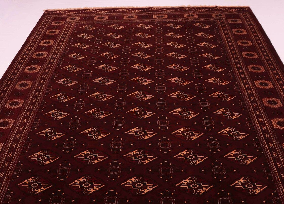 3.7x2.5M Chocolate Tone Turkoman Bokhara Rug - Image 4