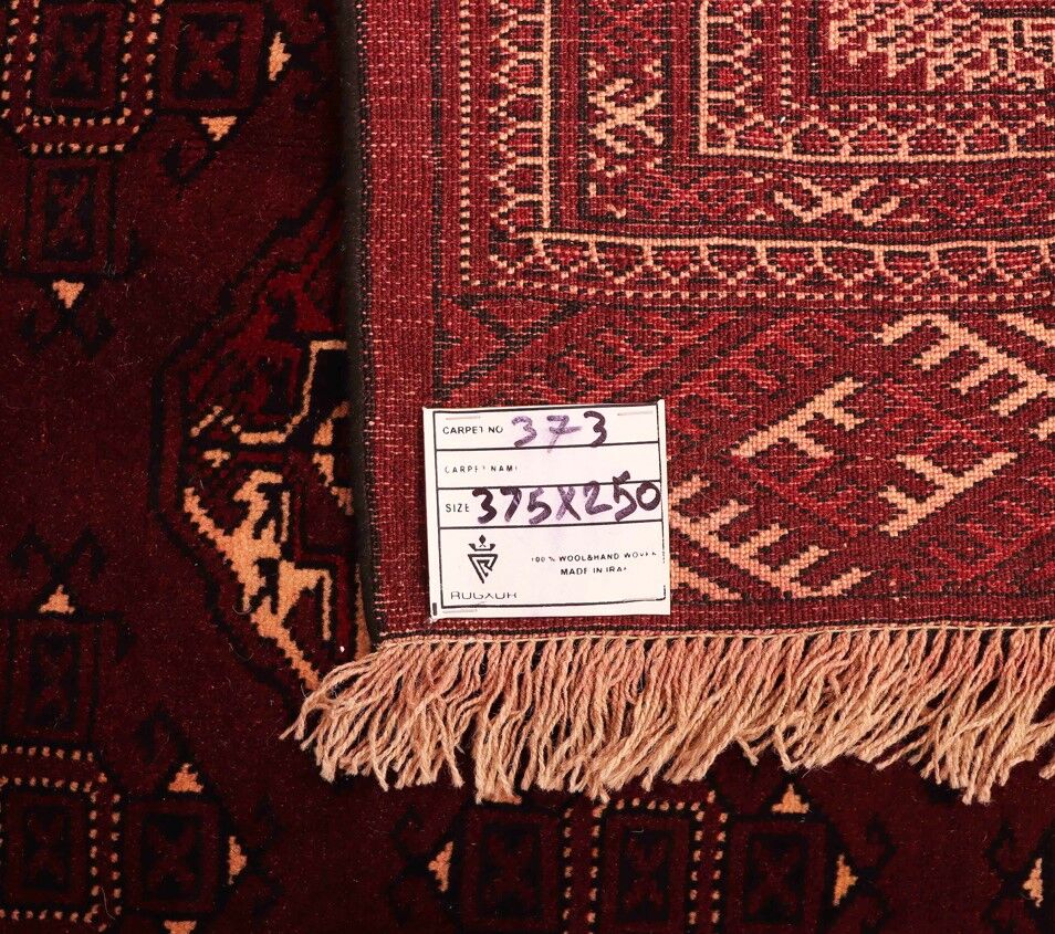 3.7x2.5M Chocolate Tone Turkoman Bokhara Rug - Image 3