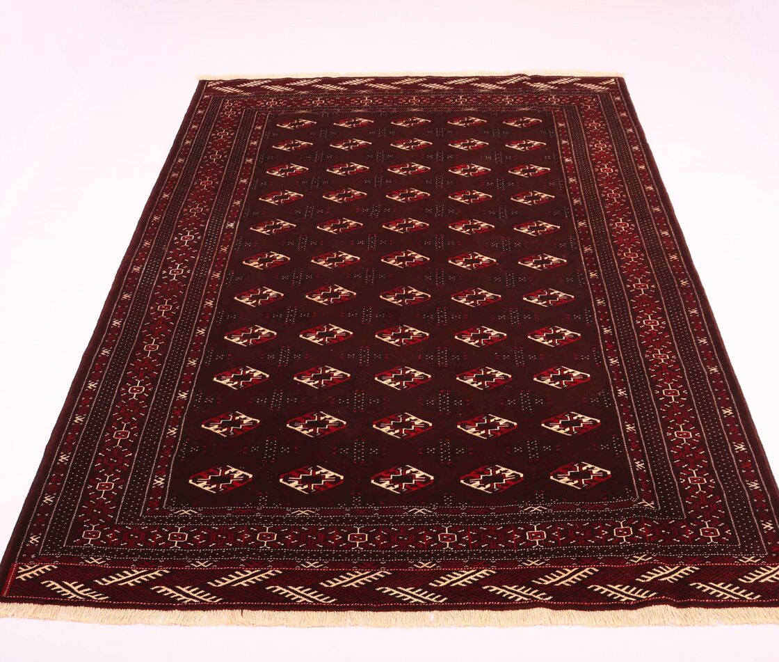 3.2x2.1M Chocolate Tone Turkoman Bokhara Rug - Image 4
