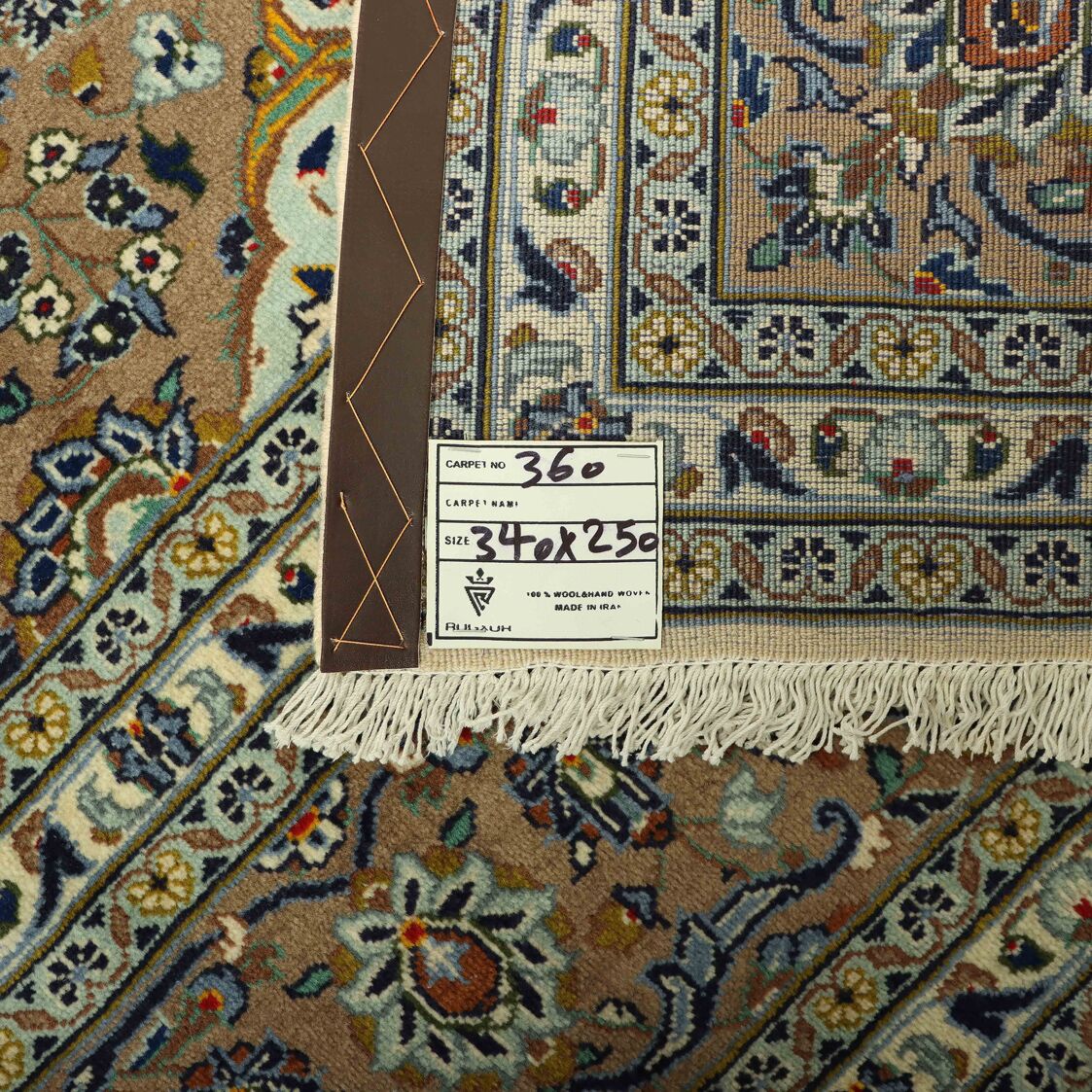 3.4x2.5M Pistachio Persian Kashan Rug - Image 7