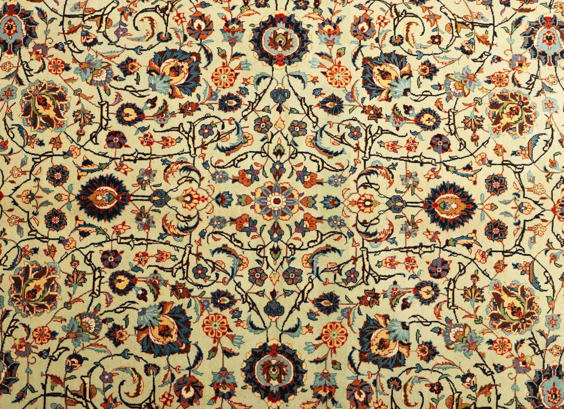 Masterpiece Signed Pistachio Tone Kashan Rug - Image 3